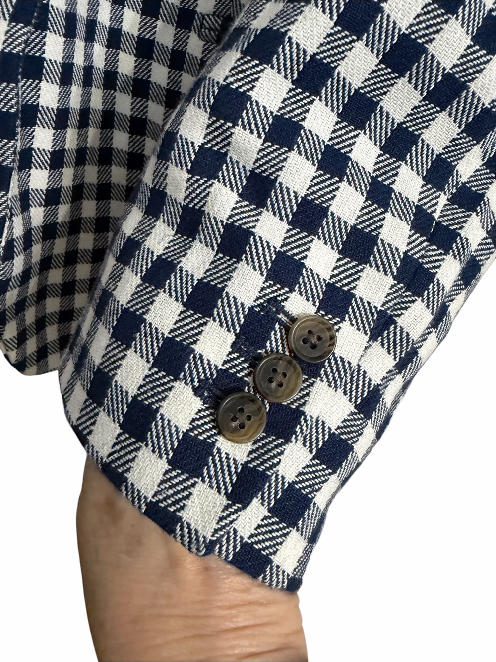 J.Crew Parke Gingham Blazer Linen Cotton size 18 - Picture 3 of 9